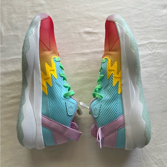 Adidas Dame Multicolor Rainbow Basketball Shoes Unixex adults Size 8 - Picture 3 of 8